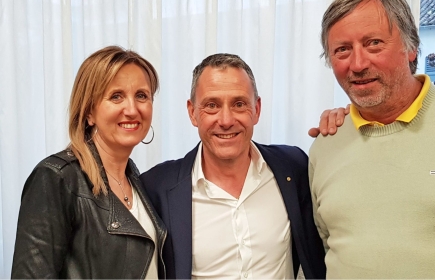 Sandrine et Pierre Bourlier avec Denis Chilliet président